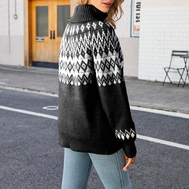 Vintage Geometric Knit Sweater
