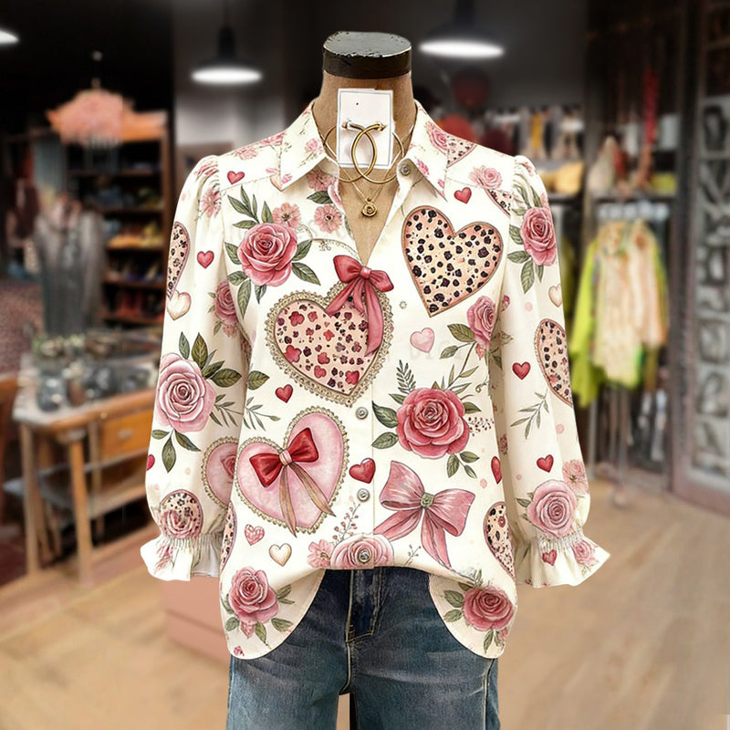 Vintage Floral Print Blouse