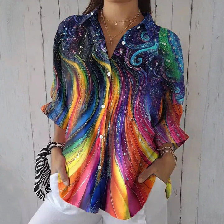 【Long Sleeve】Colourful Gradient Blouse