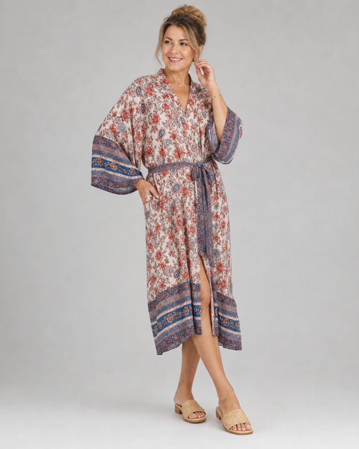 Miralyn | Robe de chambre en satin floral