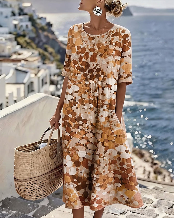 Elena™ - Robe Midi Élegante à Fleurs d&