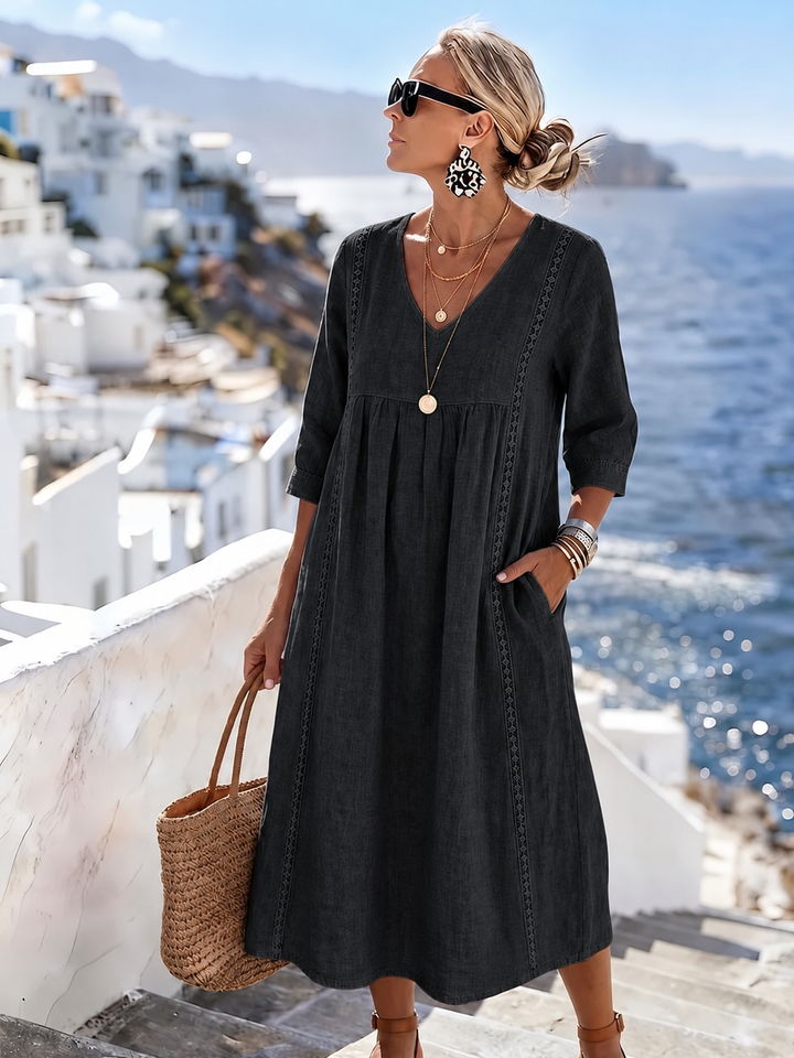 Helena - Robe en dentelle patchwork décontractée et ample