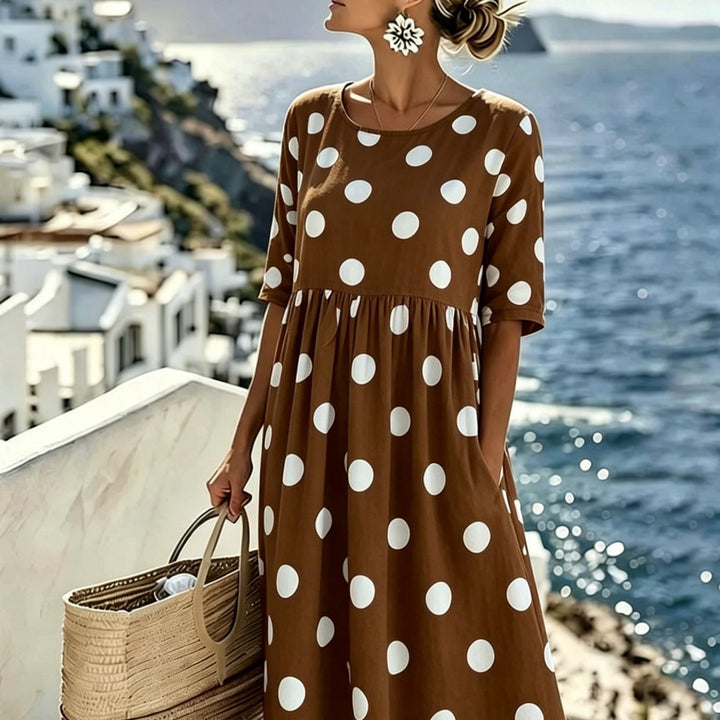 Penelope™ | Robe Midi à Pois Classique