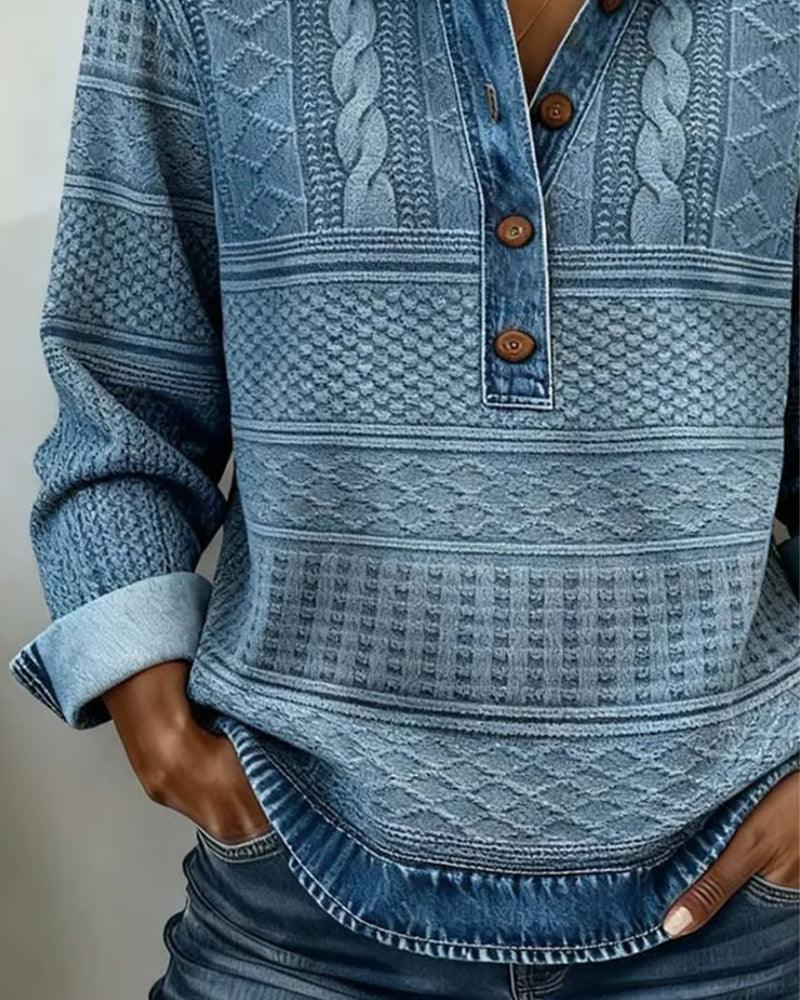 Sofia - Pull Décontracté Denim