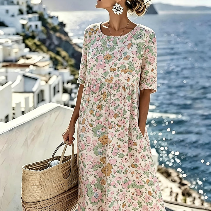 Lily™ - Élégante Robe Midi Florale d&