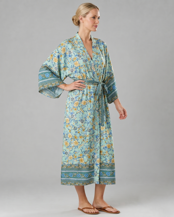 Miralyn | Robe de chambre en satin floral