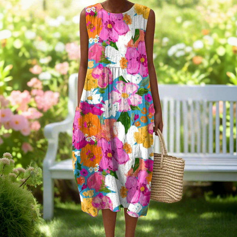 Colourful Floral Print Dress
