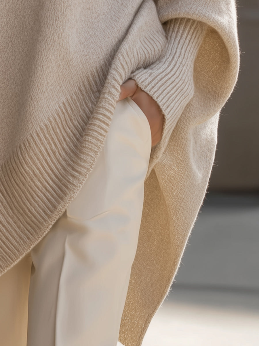Bea - Pull Poncho Beige Chic