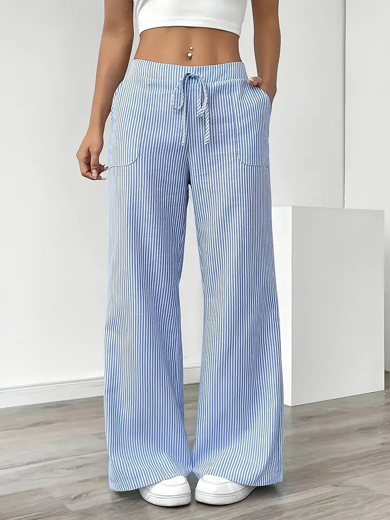 Louise - Pantalons Rayés Décontractés