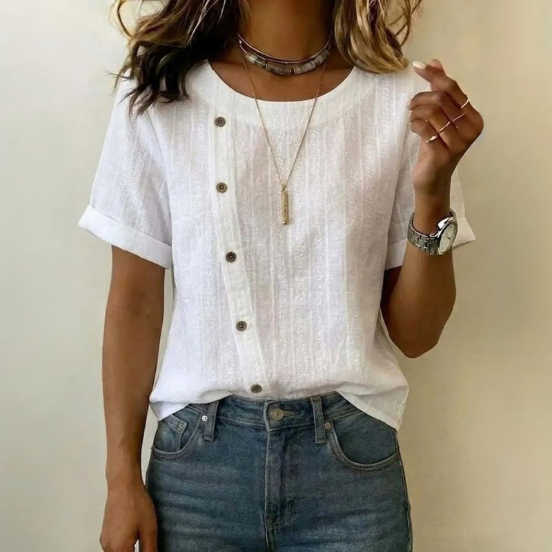 Casual Solid Colour Blouse