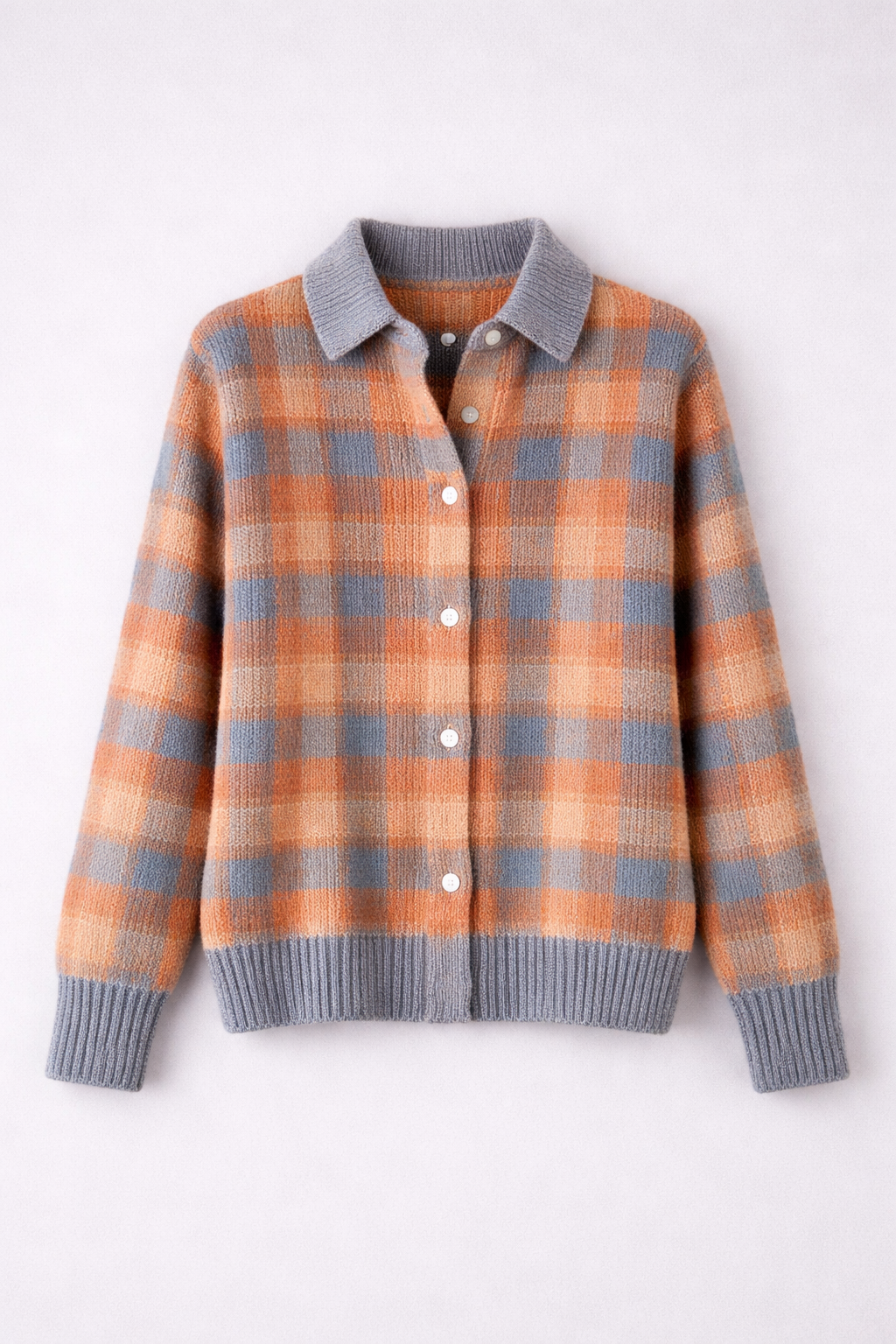 Avery - Cardigan à Carreaux Douillet