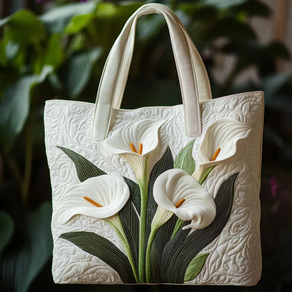 Sac Quilté Artisanal - Lys Blancs
