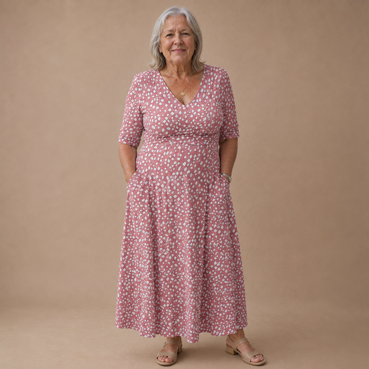 Corina – Robe Midi à Pois Élégante