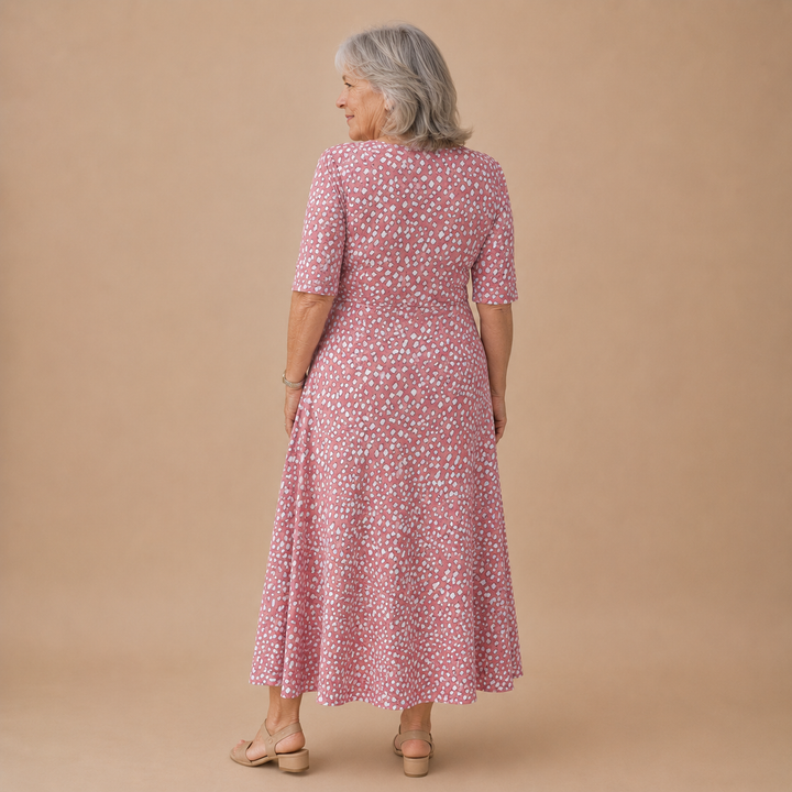 Corina – Robe Midi à Pois Élégante