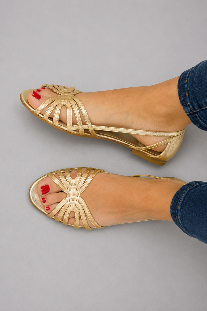 Éléonore | Sandales Dorées Lumière d&