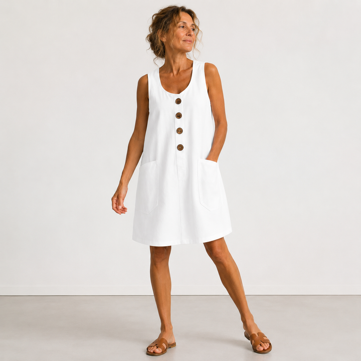 Mariella | Robe en coton et lin