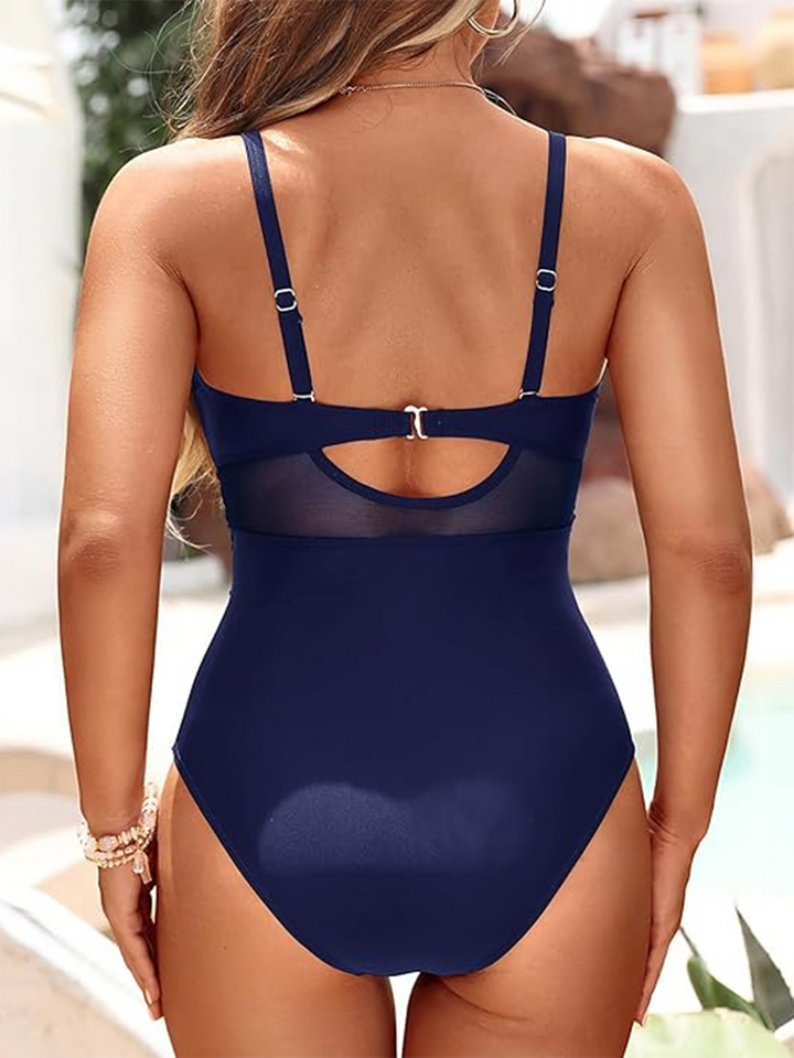 One-Piece Women's Swimsuit with Shaping Transparencies - Amalfi