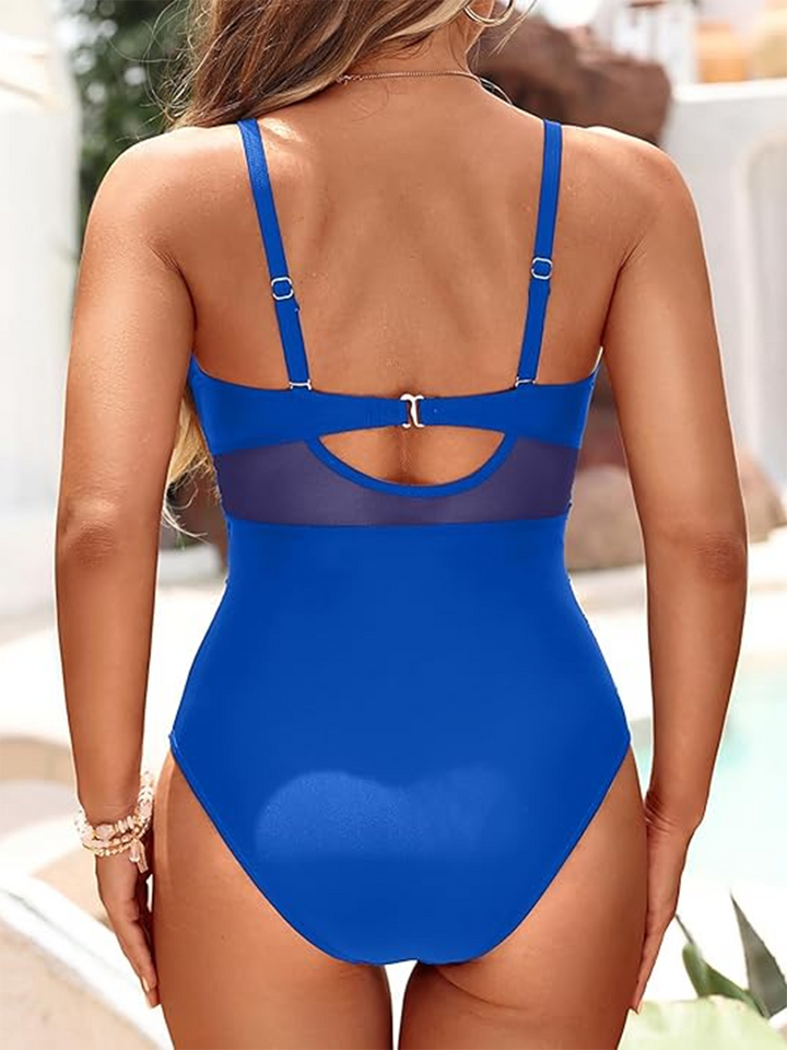 One-Piece Women's Swimsuit with Shaping Transparencies - Amalfi
