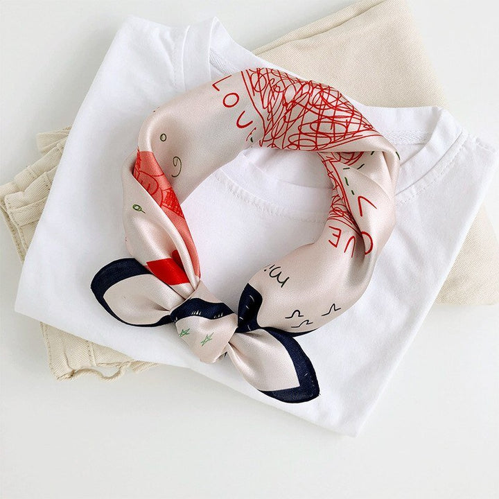 【100% Silk】Casual Cat Print Scarf