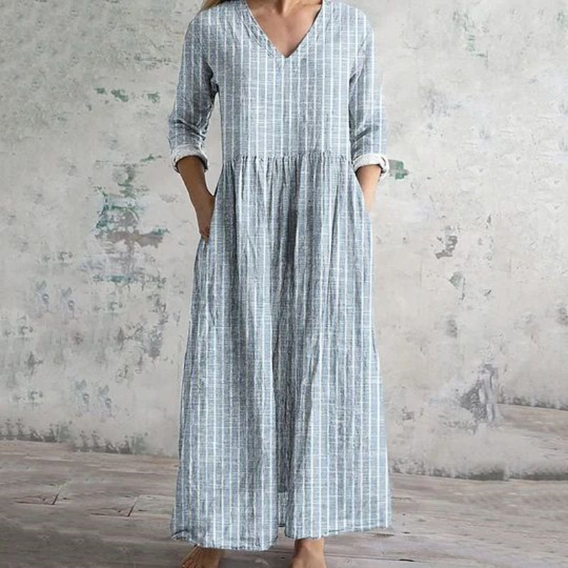【Long Sleeve】Casual Striped Dress