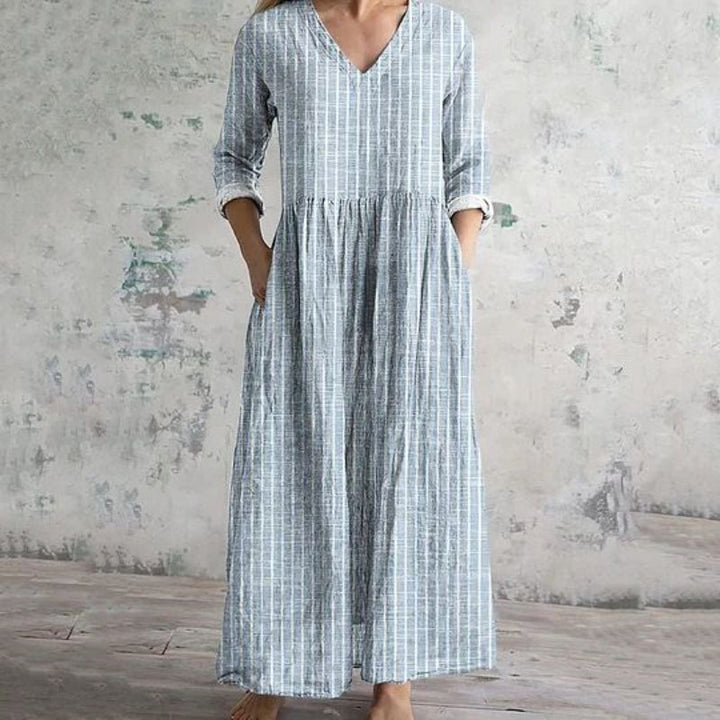 【Long Sleeve】Casual Striped Dress