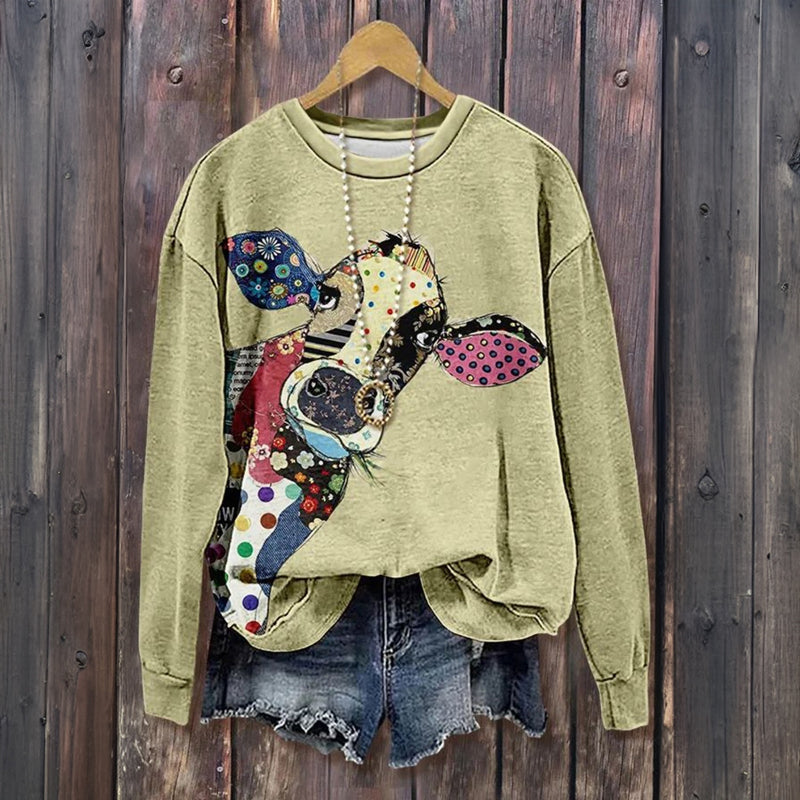Casual Animal Print Sweatshirt
