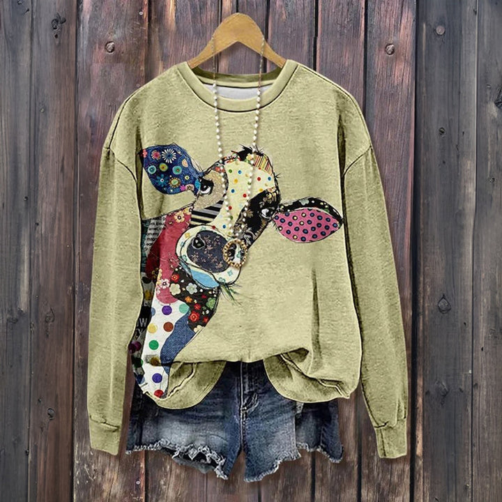 Casual Animal Print Sweatshirt