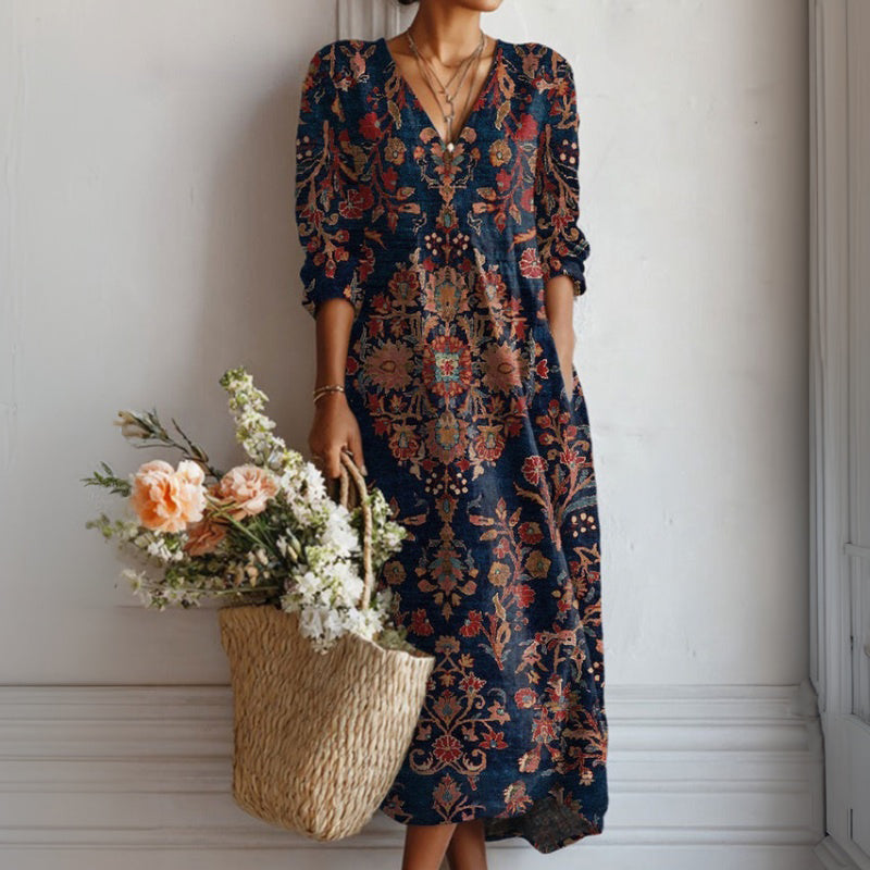 【Long Sleeve】Vintage Ethnic Style Dress