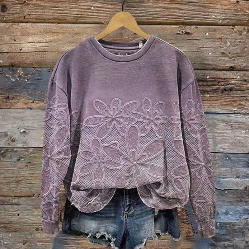 Vintage Floral Print Sweatshirt