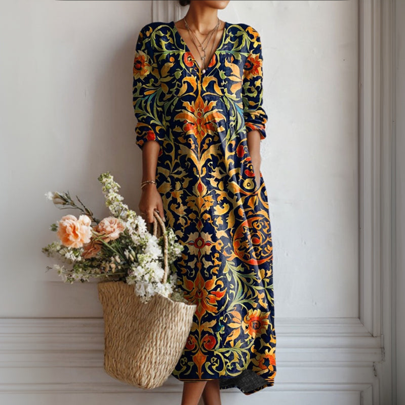 【Long Sleeve】Vintage Ethnic Style Dress