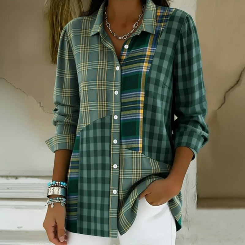 Vintage Plaid Blouse