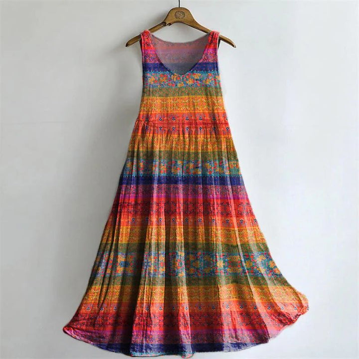 Vintage Ethnic Print Dress