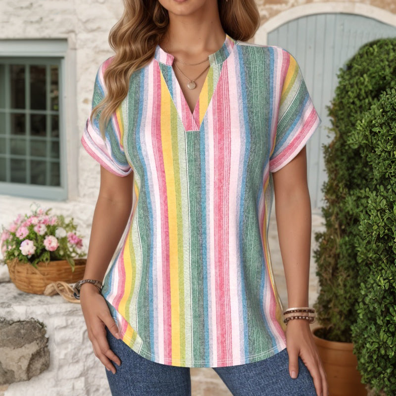 Vintage Colourful Striped Blouse