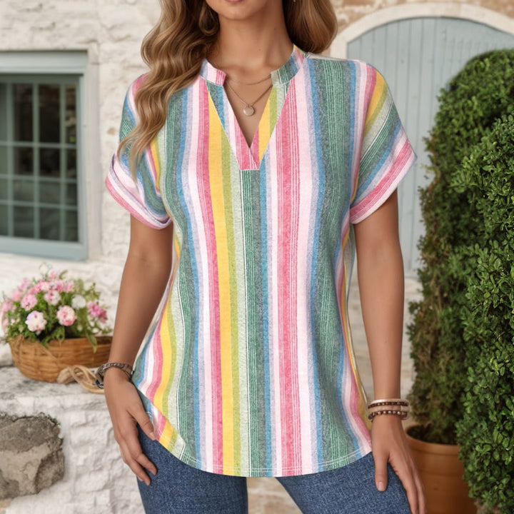 Vintage Colourful Striped Blouse