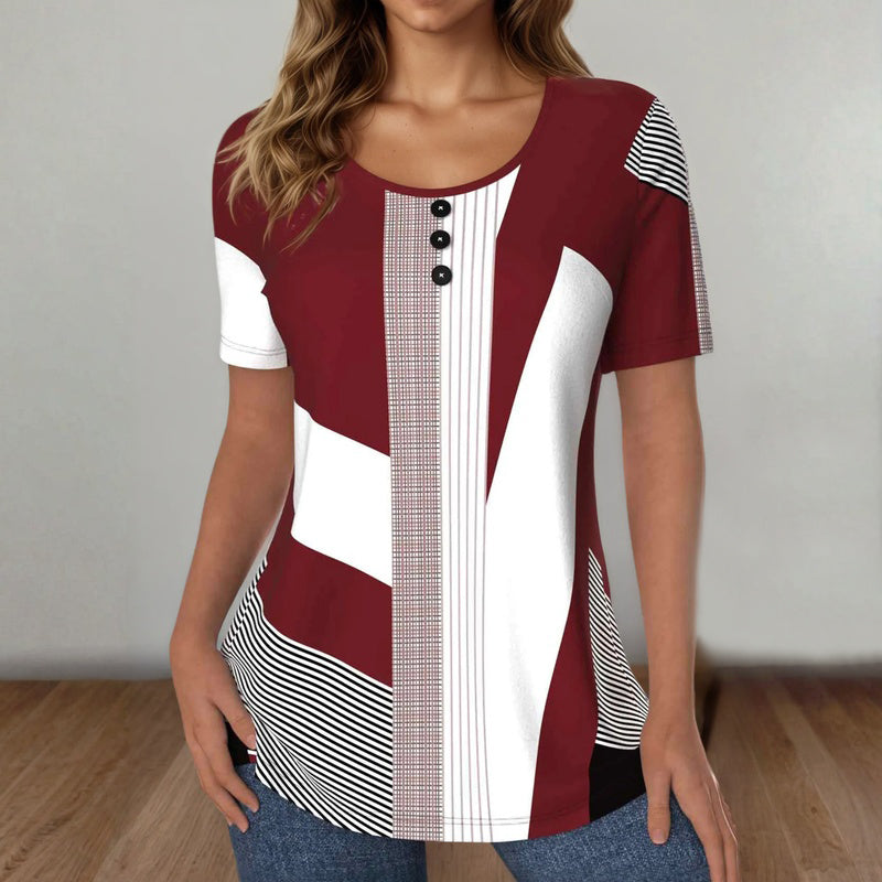 Colour Block Striped T-Shirt