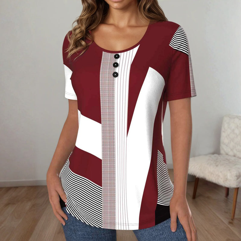 Colour Block Striped T-Shirt