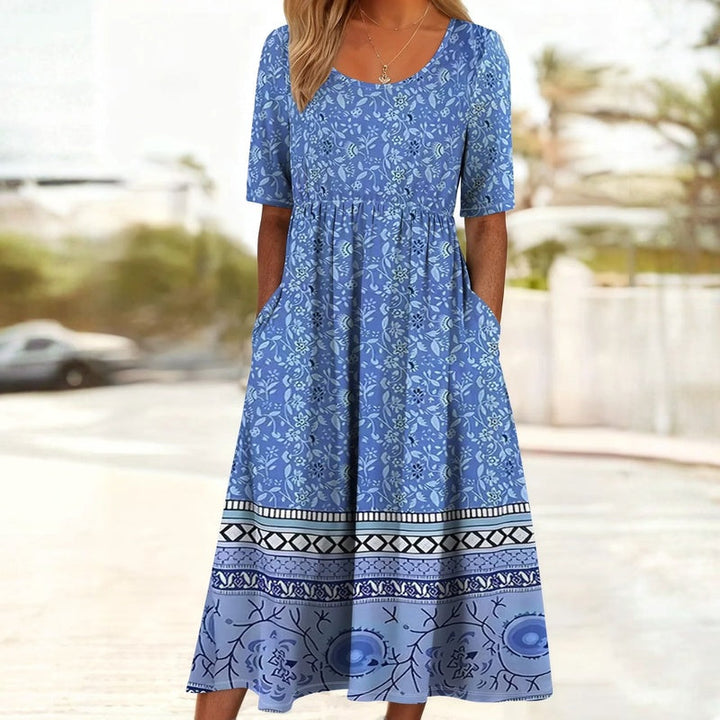 Vintage Floral Print Dress