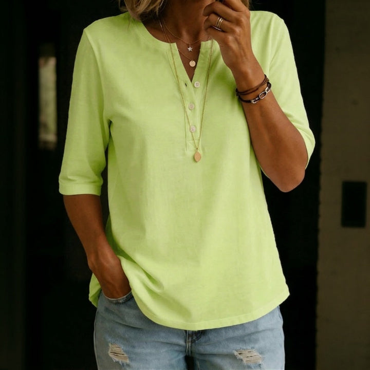 Casual Solid Colour Blouse
