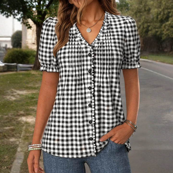Casual Plaid Blouse