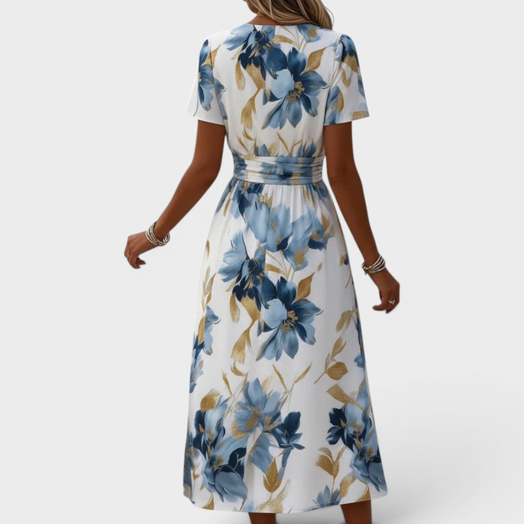 Denise | Robe Midi À Enveloppe Florale