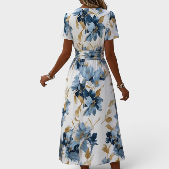 Denise | Robe Midi À Enveloppe Florale