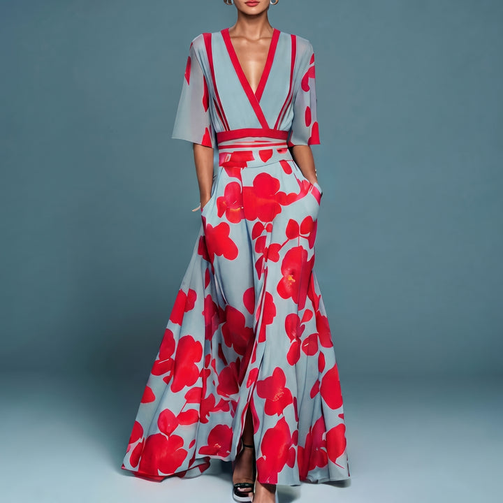 Michelle™ - Elegant Floral Wrap Dress
