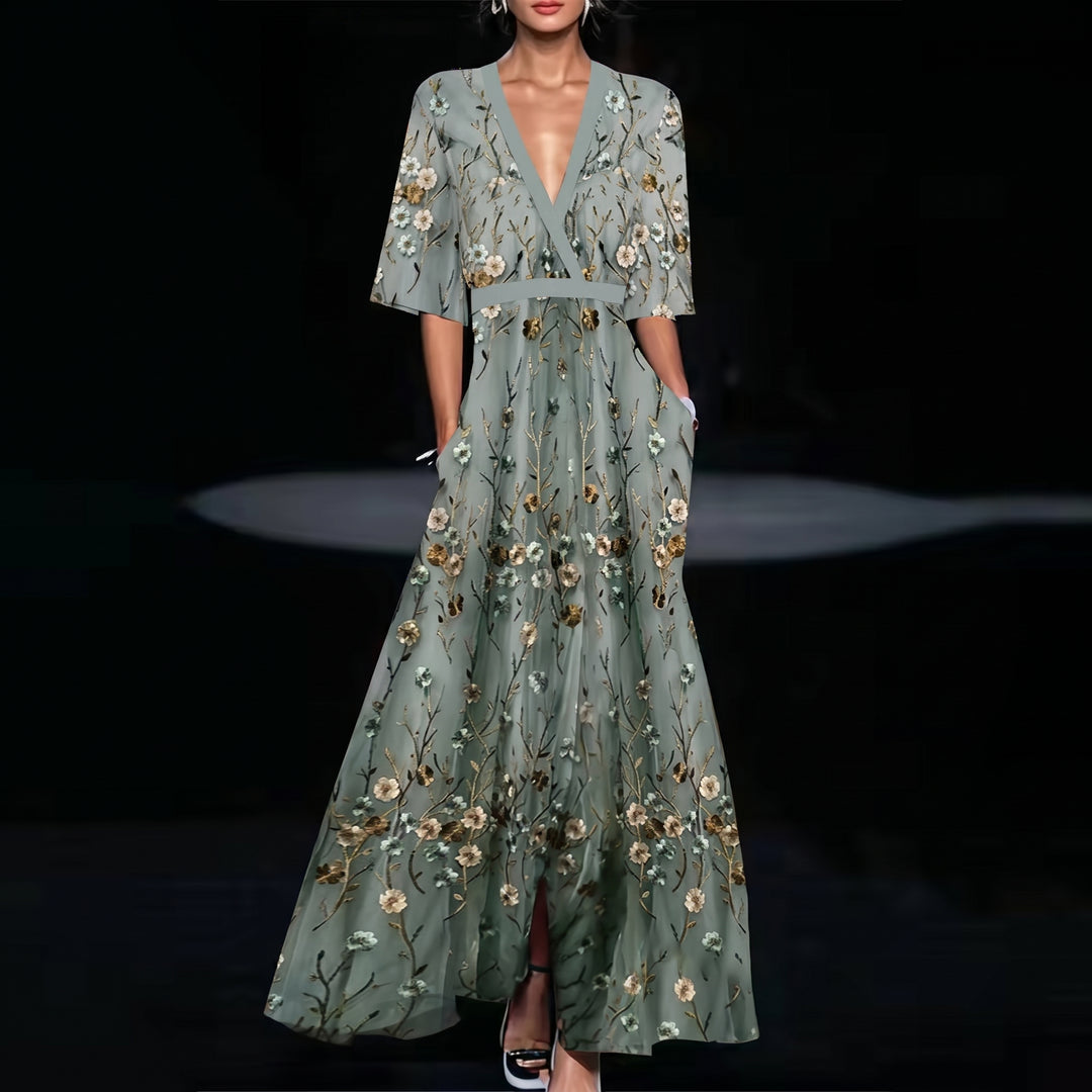 Michelle™ - Elegant Floral Wrap Dress