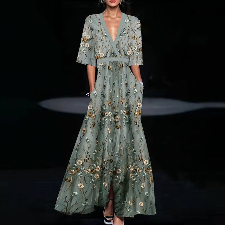 Michelle™ - Elegant Floral Wrap Dress