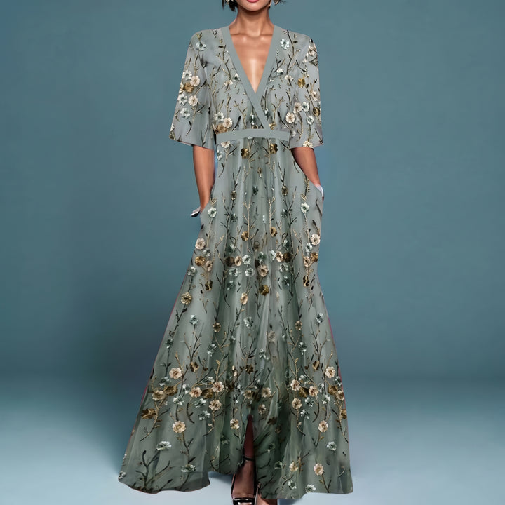 Michelle™ - Elegant Floral Wrap Dress