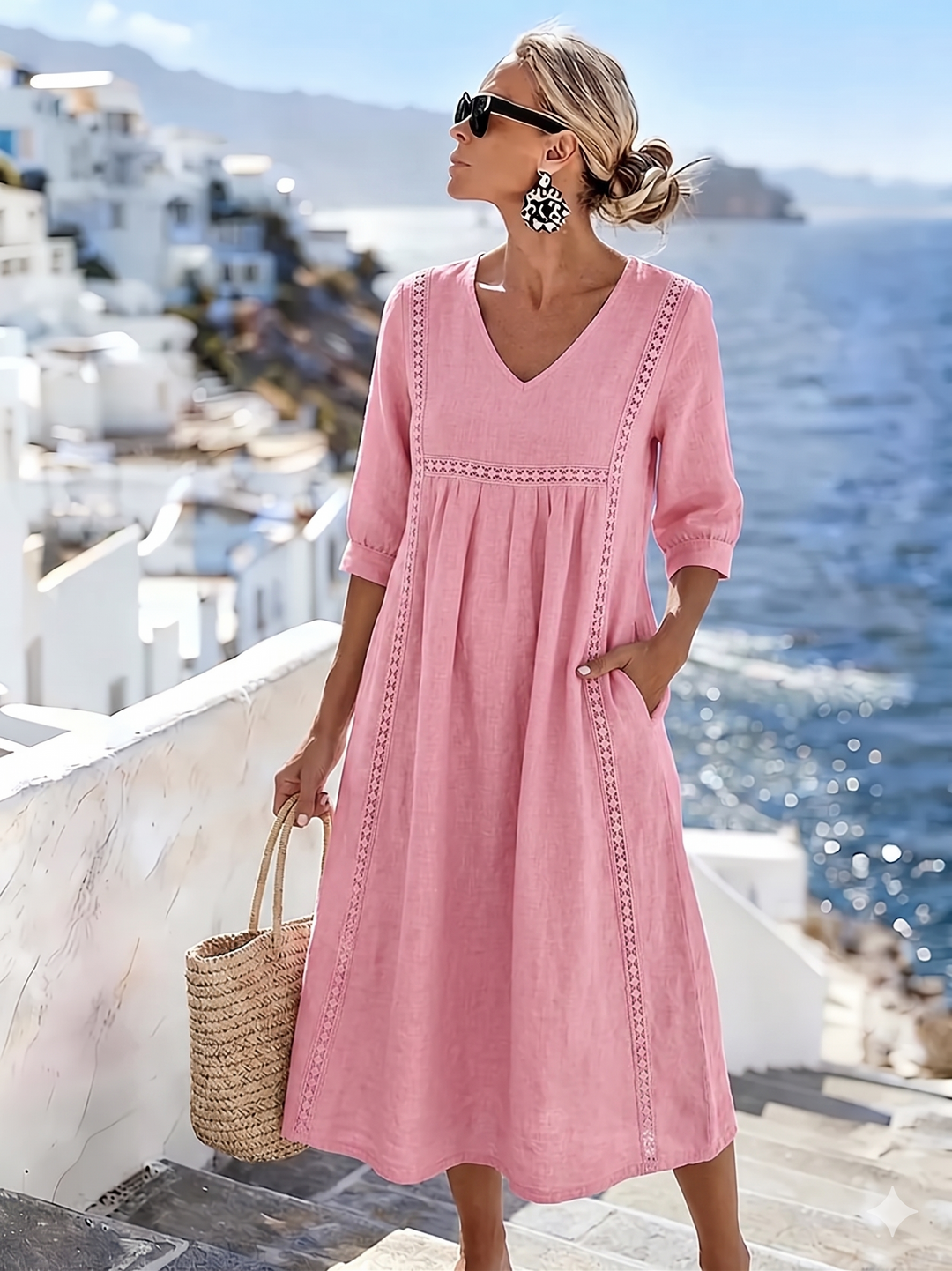 Helena - Robe en dentelle patchwork décontractée et ample