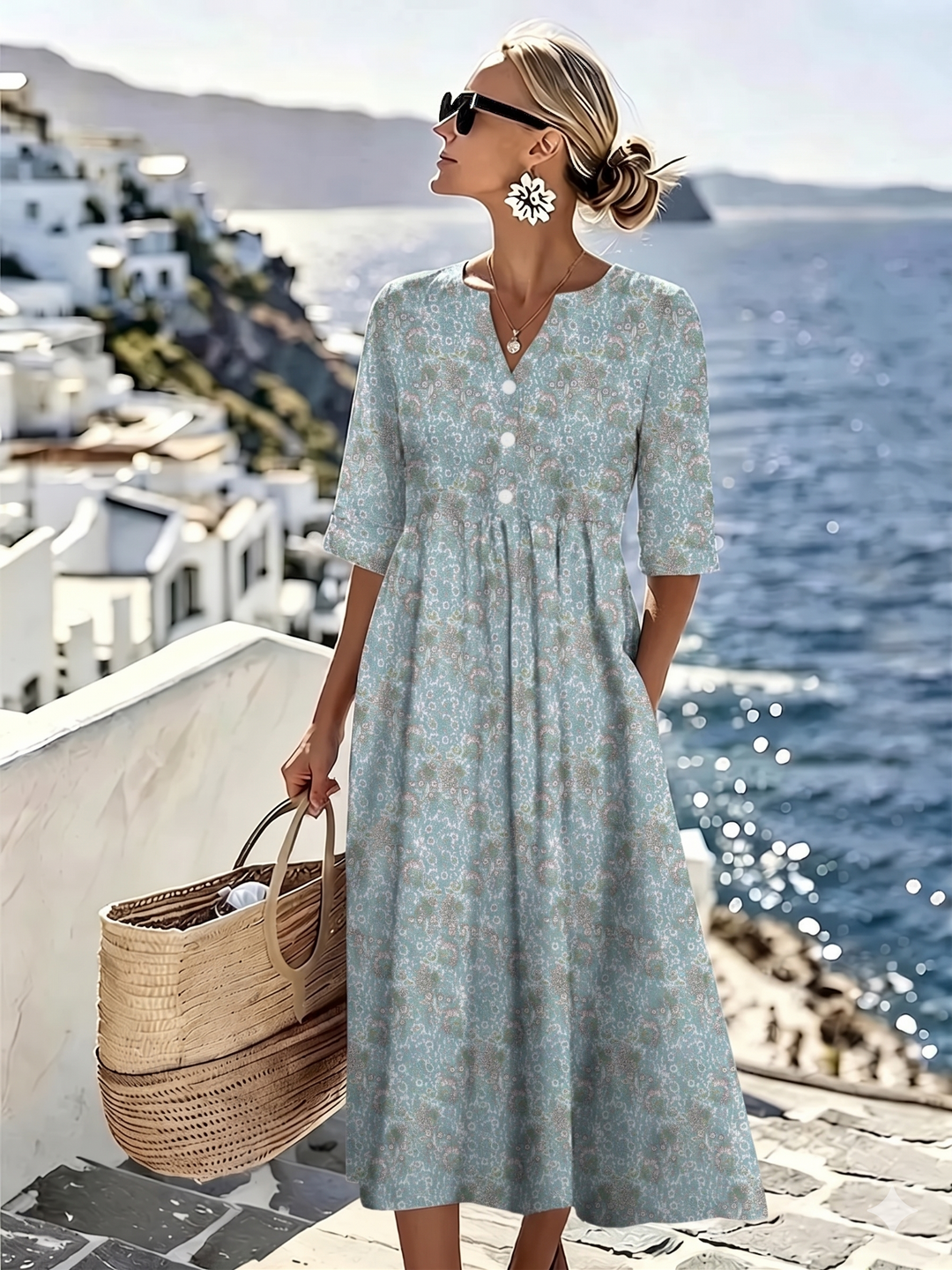 Elly™ | Robe Midi Florale d&