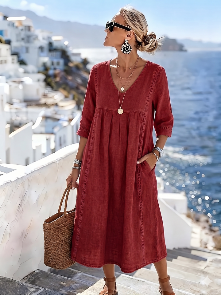 Helena - Robe en dentelle patchwork décontractée et ample