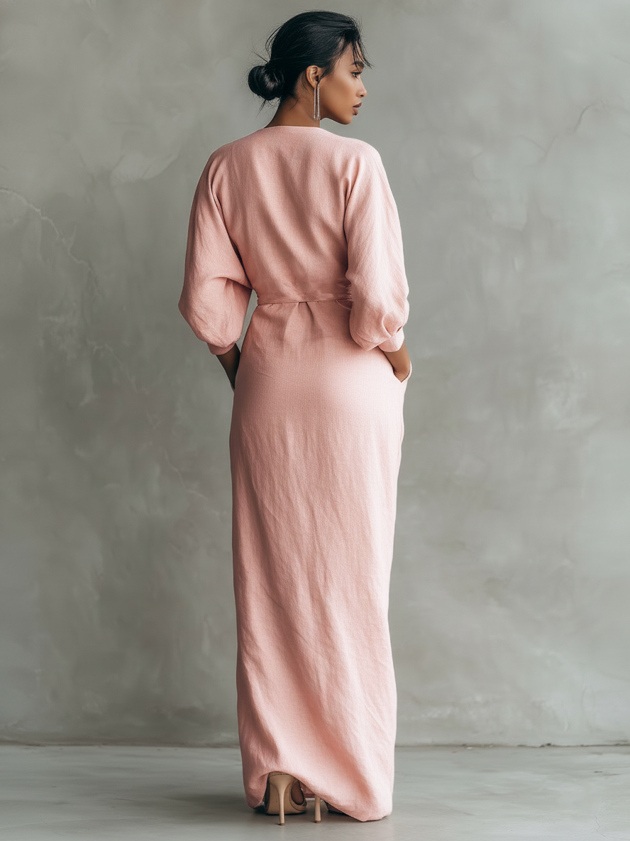 Lina - Élégante Robe Maxi en Lin