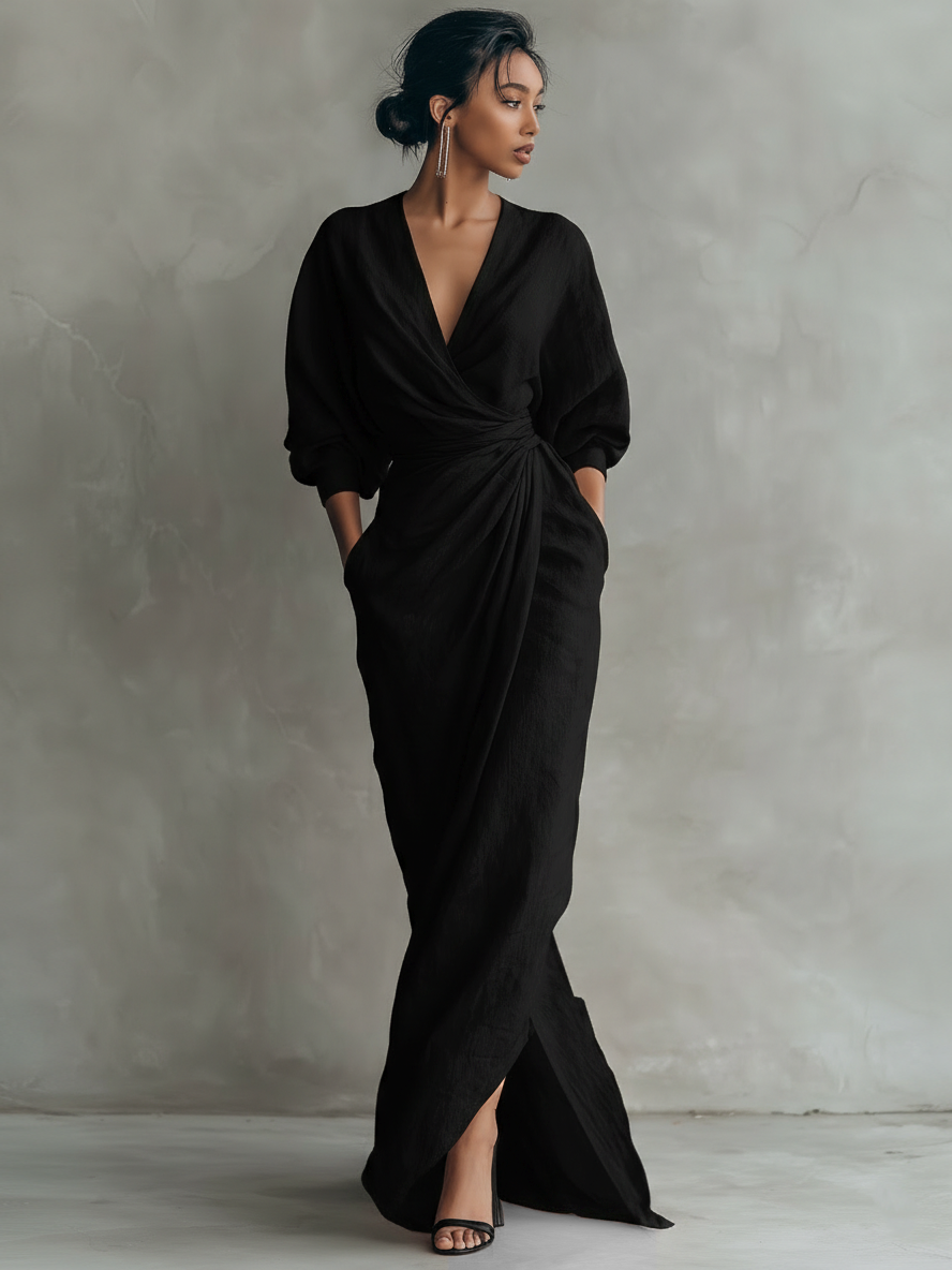 Lina - Élégante Robe Maxi en Lin